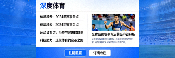 深度专题栏目展示体育新闻与文章报道